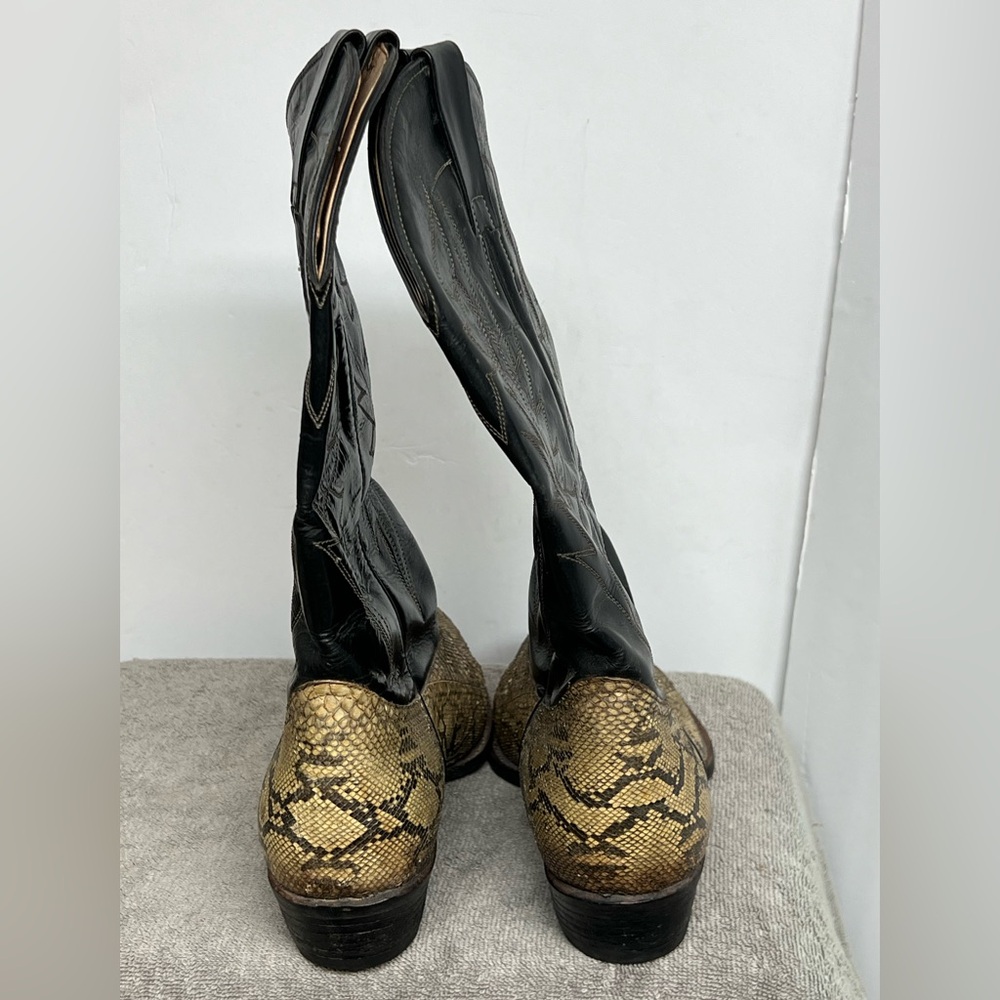 Vintage Handmade Mens Exotic Python Snakeskin Wes… - image 6